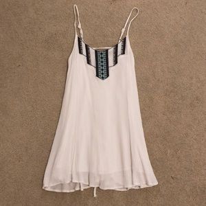 Lulu’s White embroidered swing dress- strappy back